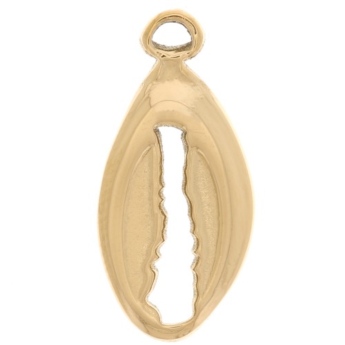 charm de concha de cauri 17x8 mm - acero inoxidable 304L Oro x1