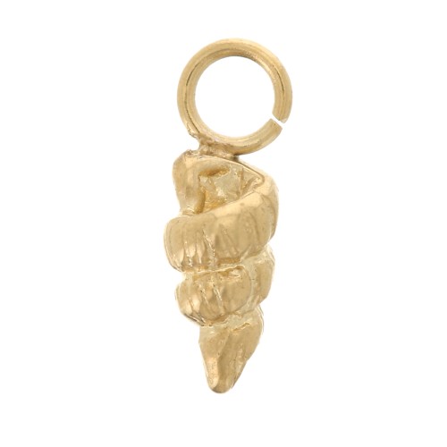 Dije mini concha 9x3 mm - Acero inoxidable 304 Dorado x1