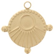 Dije redondo de 16,3 mm para cabujón de 4 mm - Acero inoxidable 304, Dorado x1