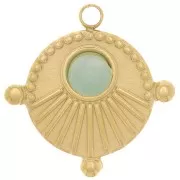 Dije redondo de 16,3 mm para cabujón de 4 mm - Acero inoxidable 304, Dorado x1