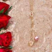 Dije redondo de 16,3 mm para cabujón de 4 mm - Acero inoxidable 304, Dorado x1