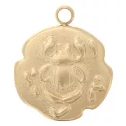 Charm irregular 14,5x12 mm - Diseño de escarabajo - Acero inoxidable dorado 316L x1