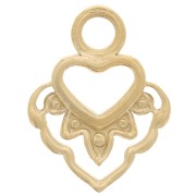 Charm de corazón 17x13 mm - Acero inoxidable dorado 316L x1