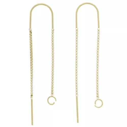 Pendientes de malla veneciana 38 + 43mm Acero inoxidable 304 Oro x2