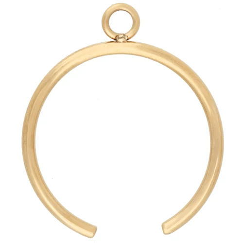 Anillo fino con diseño cerrado - Talla 57 - Acero inoxidable 304 Dorado