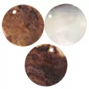 Lentejuelas de nácar redondas de 20 mm - Natural x20