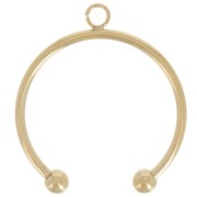 Anillo fino ajustable con bolitas Talla 50 à 56 - Acero inoxidable 304L dorado|raw }}