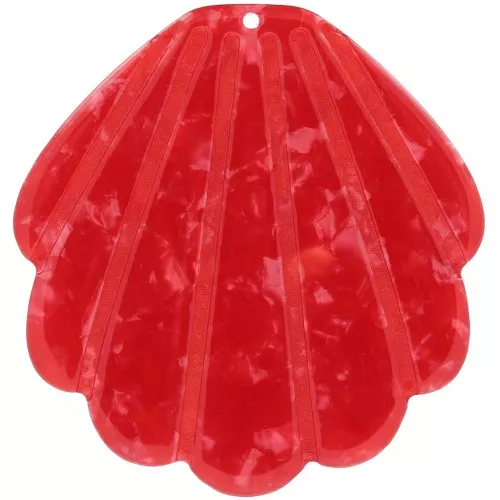 Colgante de concha de acetato 45x43 mm - Perla roja x1
