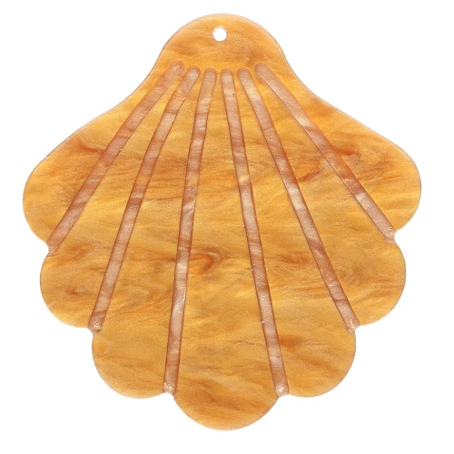 Colgante de concha de acetato 45x43 mm - Perla Ocre x1
