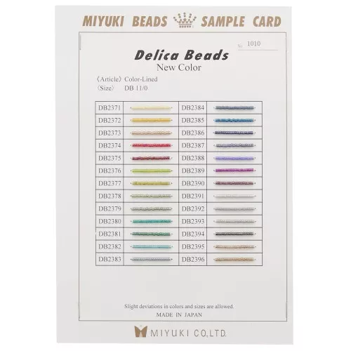 Miyuki Delica 11/0 (DB) - Tarjeta de muestra (n°1010) - Inside Dyed Fancy