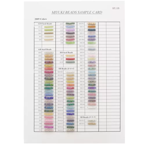 Miyuki Rocalla 6/0 8/0 11/0 & Cube SB - Sample Card (n°SP-126) New Color