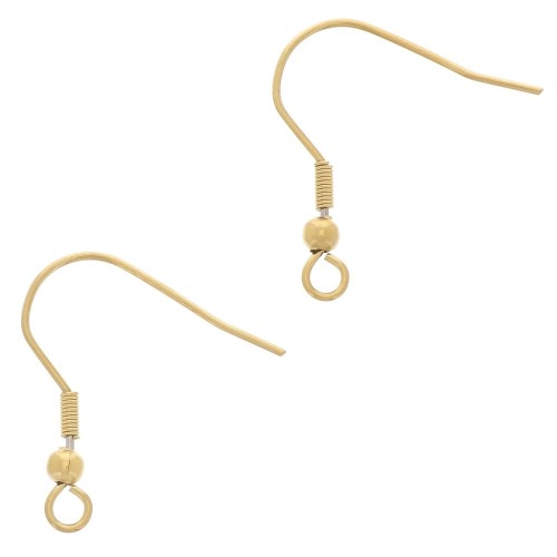 Ganchos de oreja de 21 mm con anilla abierta - Acero inoxidable 304L Dorado x100