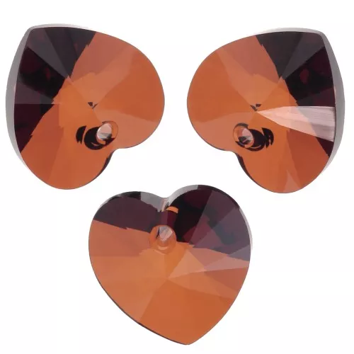 Colgante Corazón PureCrystal 6228 14.4x14mm - Smoked Amber x1