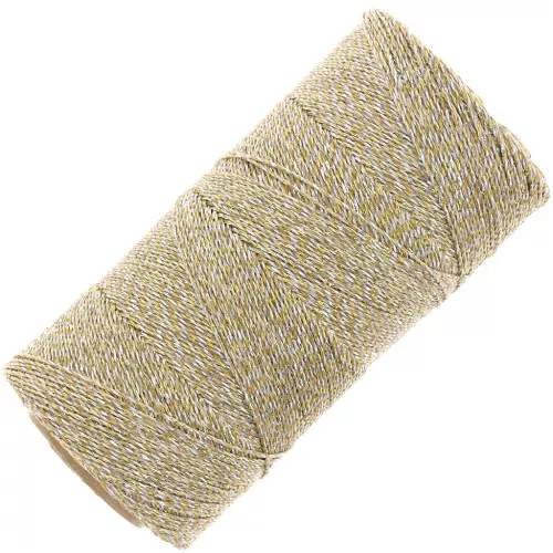 Bobina de hilo encerado Linhasita para micro macramé 0,5 mm - Plateado (Ouro-Prata)