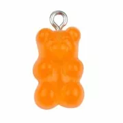 Colgante Oso Acrílico 21x11 mm - Naranja Fluorescente x1