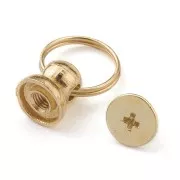 Remaches con anilla 9x8 mm para carcasas de móviles y bolsos - Dorado x4