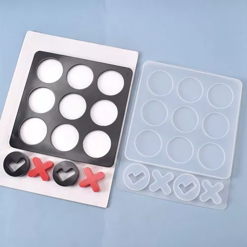 Molde de silicona para Tic Tac Toe - resina x1