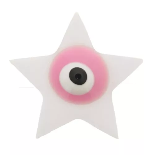 Cuenta de estrella de nácar 11x12 mm con diseño de ojo - Natural - Rosa x1