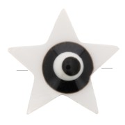 Cuenta de estrella de nácar 11x12 mm con diseño de ojo - Natural - Negra x1|raw }}