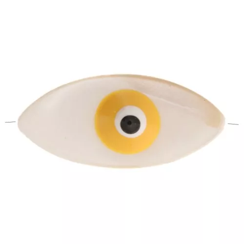 Ojo de nácar 17x8 mm - Natural - Amarillo x1