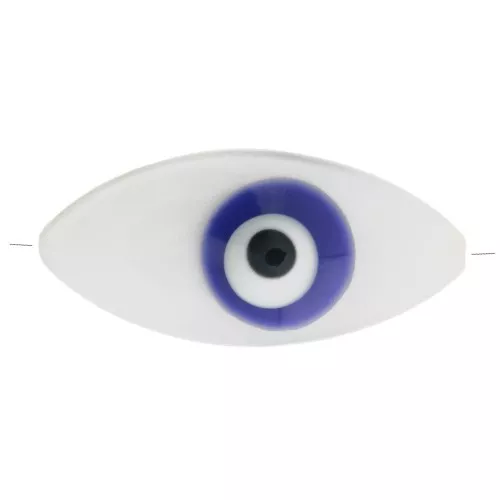 Cuenta de ojo de nácar 17x8 mm - Natural - Azul oscuro x1