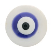 Cuenta redonda de nácar de 10 mm con diseño de ojo - Natural - Azul oscuro x1|raw }}