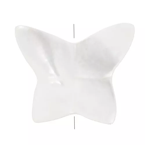 Cuenta de mariposa de nácar 7x8 mm - Natural x1
