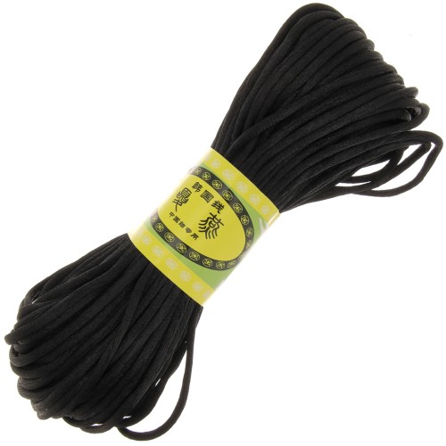 Cordón de cola de rata de poliéster de 2 mm - Negro x20m