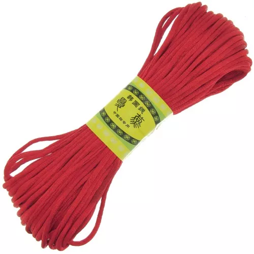 Cordón de cola de rata de poliéster de 2 mm - Rojo x20m