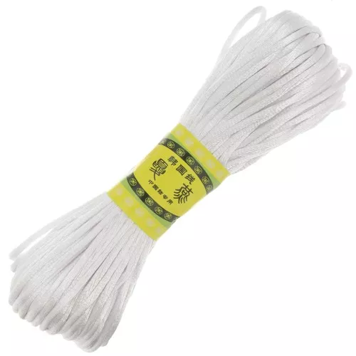 Cordón de cola de rata de poliéster de 2 mm - Blanco x20m