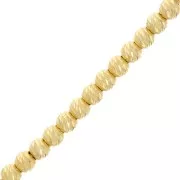 Cuentas redondas estriadas con acabado de diamante, 2 mm - Plata 925 dorada, 50 unidades