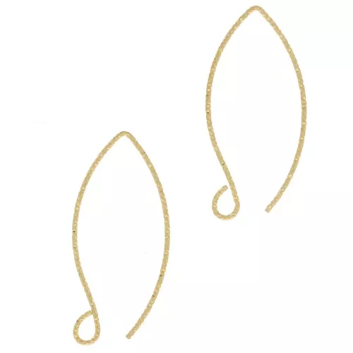 Ganchos de hilo de diamante 31 mm - Plata de ley 925 dorada x2