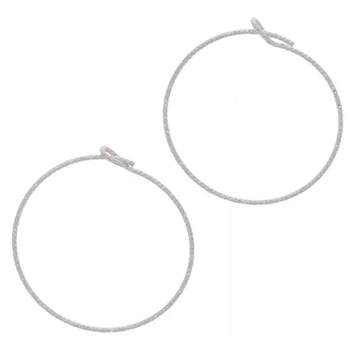 Pendientes de aro talla diamante 25x0,8 mm - Plata 925 x2