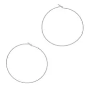 Pendientes de aro talla diamante 30x0,8 mm - Plata 925 x2