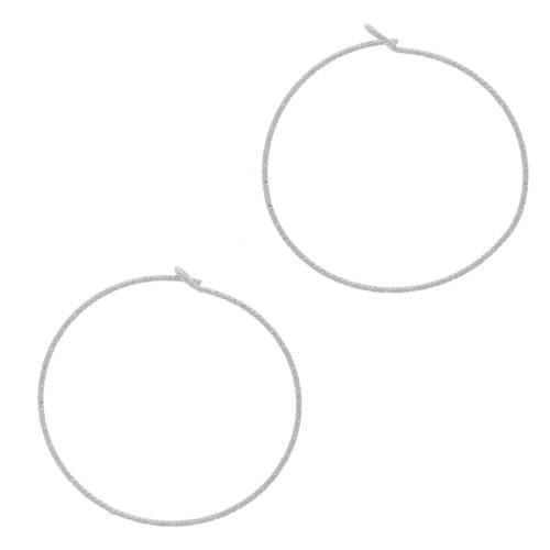 Pendientes de aro talla diamante 30x0,8 mm - Plata 925 x2