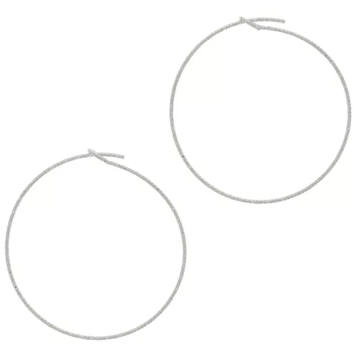 Pendientes de aro hilo de diamante para decorar 35x0,8 mm - Plata 925 x2
