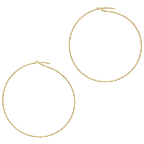 Pendientes de aro 35x0,8 mm - Plata 925 Dorada con oro fino x2