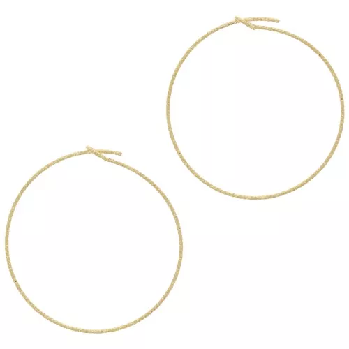 Pendientes de aro 35x0,8 mm - Plata 925 Dorada con oro fino x2