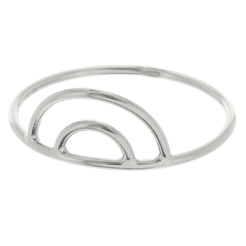 Anillo doble arco fino - Talla 49 - Plata 925 x1