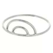Anillo doble arco fino - Talla 57 - Plata 925 x1
