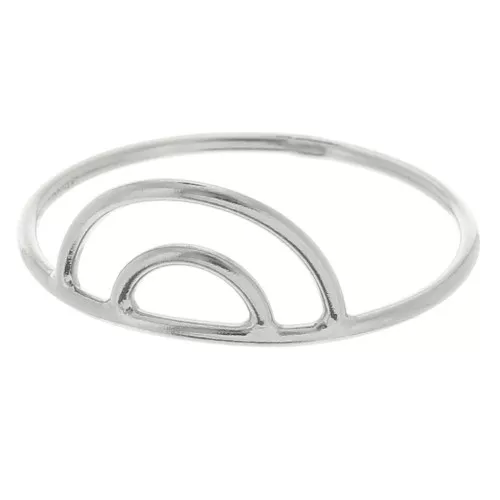 Anillo doble arco fino - Talla 57 - Plata 925 x1