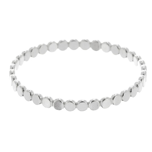 Anillo fino - redondo aplanado - Tamaño 52 - Plata 925 x1