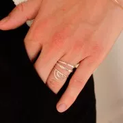 Anillo fino retorcido - Efecto olas - Tamaño 54 - Plata 925 x1