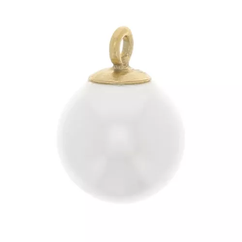 Dije de perla miniatura redonda 6 mm - Gold Filled - Perla blanca x1