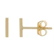 Pendientes en forma de T de 6 mm - Gold Filled x2