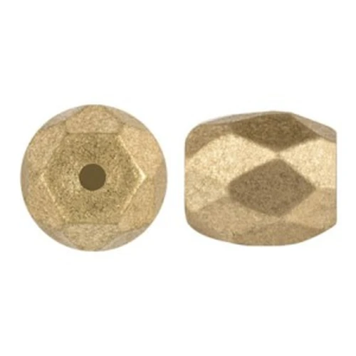 Cuentas de cristal Baros® de Puca® 6x5 mm Gold Mat x10g