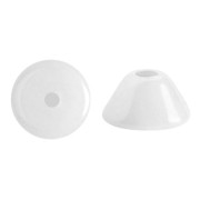Cuentas de cristal Konos® de Puca® 4x2 mm Opaque White Ceramic Look x10g