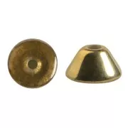 Cuentas de cristal Konos® de Puca® 4x2 mm Crystal Dorado x10g