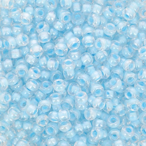 Cuentas de Rocalla Preciosa 9/0 de 2,5 mm - Cristal con interior de aguamarina nacarado, 20 g