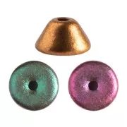 Cuentas de cristal Konos® de Puca® 4x2 mm Gold Iris Mat x10g